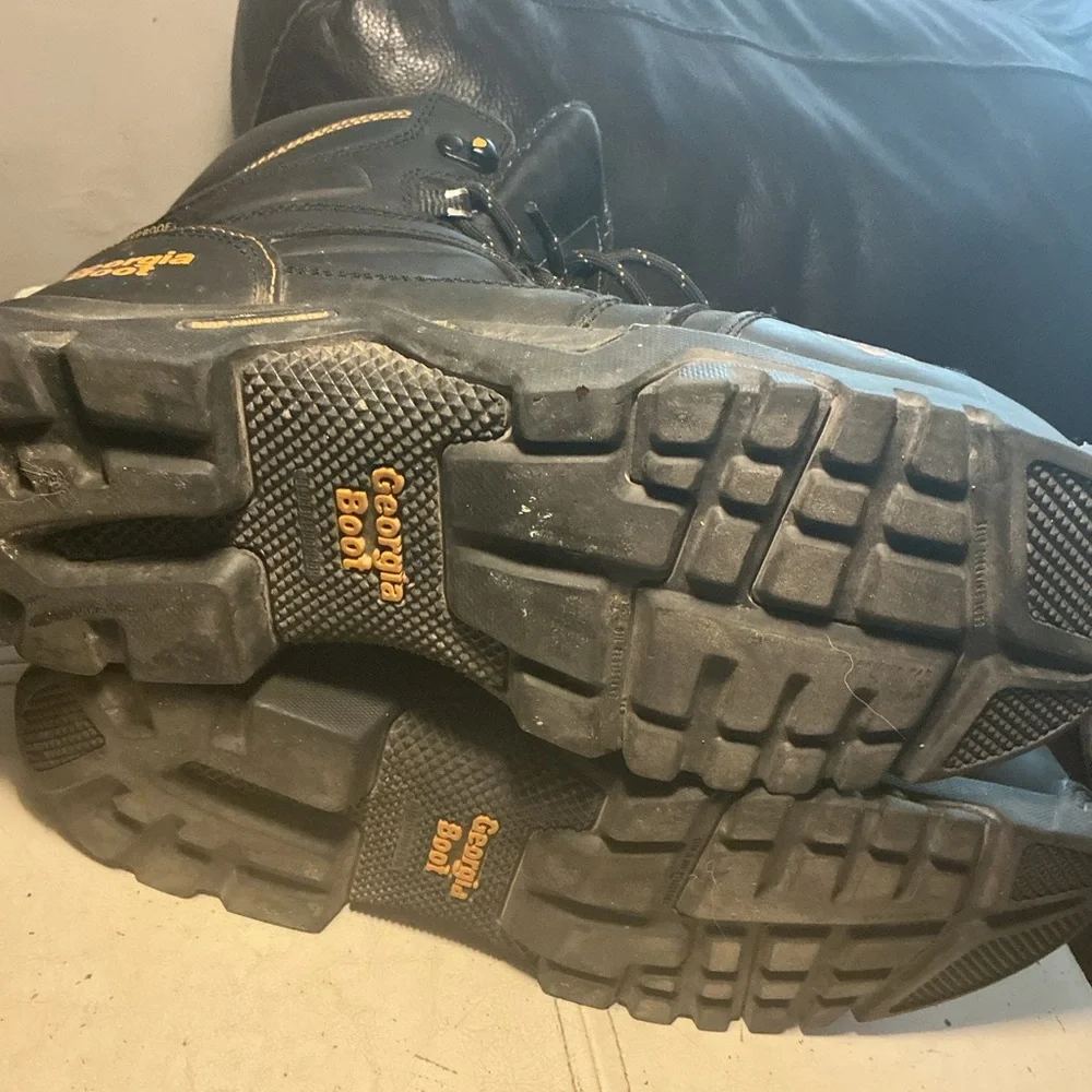 Men's Black Lace-Up Work Boots STEEL TOE